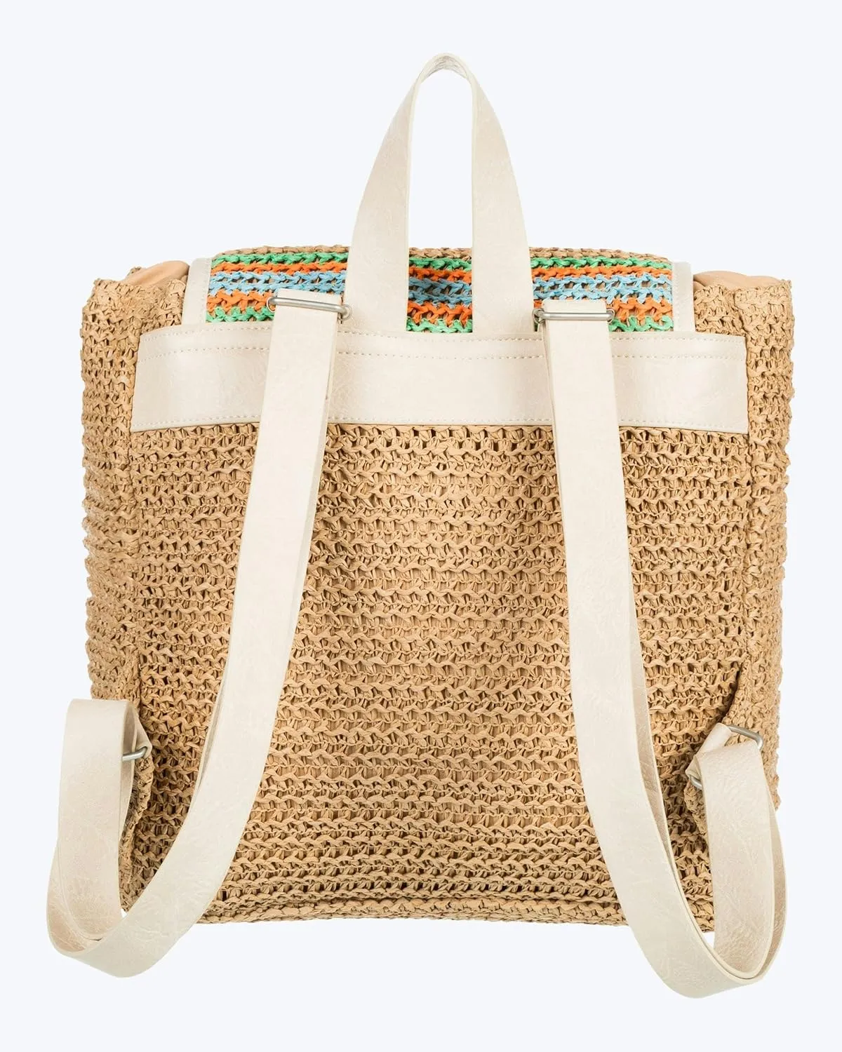 Roxy Women's Stylish Durable Woven Straw Backpack with Adjustable Straps, Coco Pearl-Natural Sea, One Size