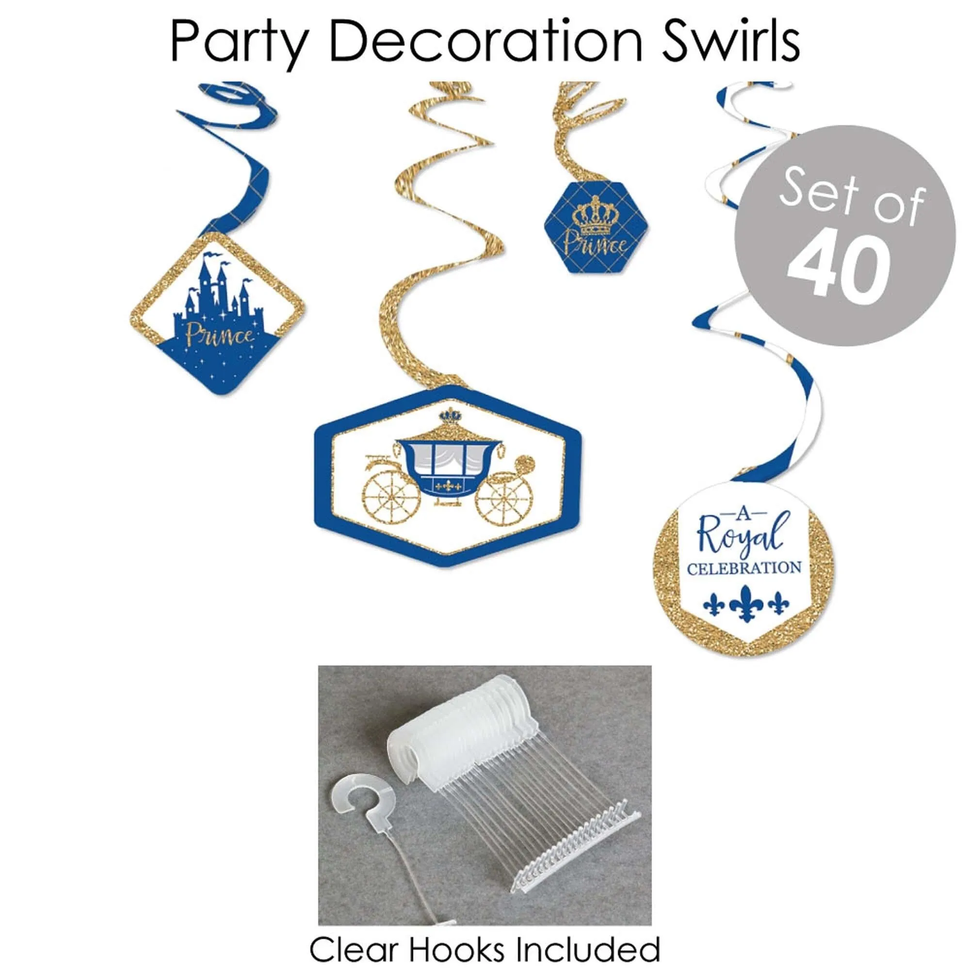 Royal Prince Charming - Baby Shower or Birthday Party Supplies - Banner Decoration Kit - Fundle Bundle