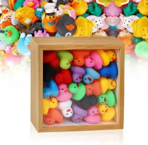 Rubber Duck Dispaly Case, Wood Case to Storage Assorted Rubber Duck, Suitable for Display 2in Duck, Birthday Gift for Duck Lover, Home Decoration, Beige