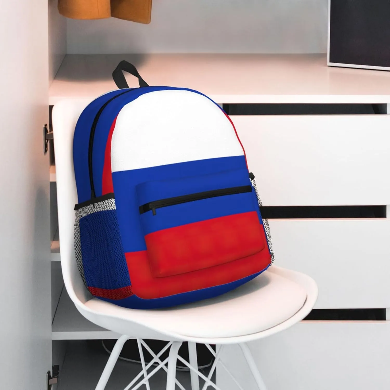 Russian Flag Men Women Office Laptop Backpack,Work Bag 15.7 Inch Business Travel Bags Large Capacity
