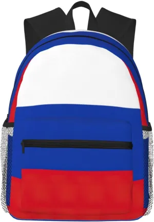 Russian Flag Men Women Office Laptop Backpack,Work Bag 15.7 Inch Business Travel Bags Large Capacity