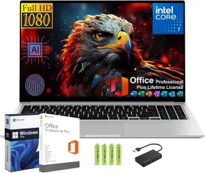 Samsung Galaxy Book4 AI Business Laptop [windows 11 Pro], 15.6" FHD, Intel 10-Core 7-150U, 16GB RAM, 4TB SSD, Lifetime Microsoft Office, Backlit KB, Fingerprint, RJ-45, 15Hrs Battery Life, Hub Battery