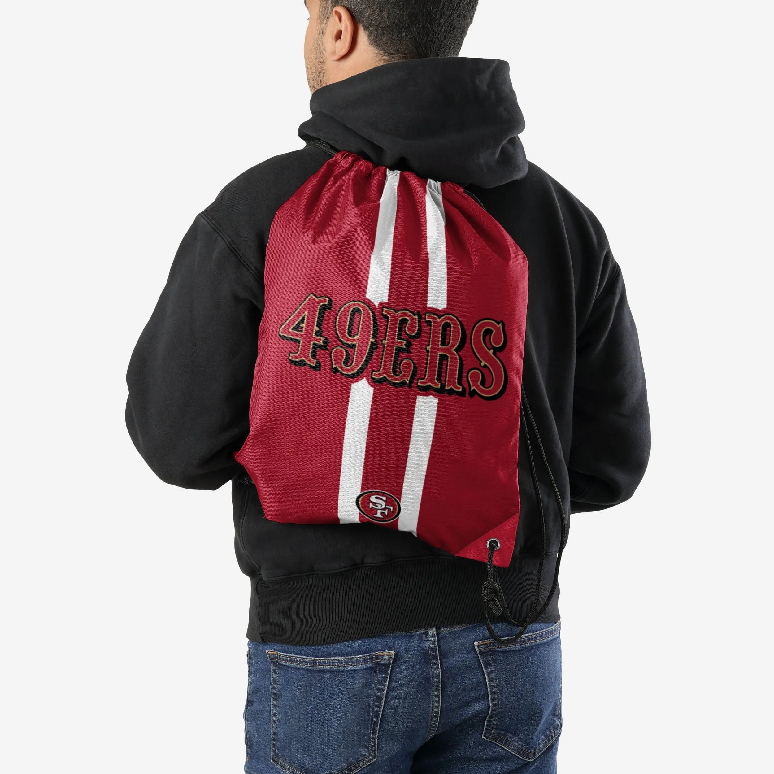 San Francisco 49ers Team Stripe Wordmark Drawstring Backpack