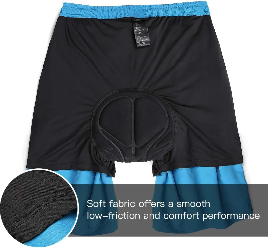 Santic Men's Bike Shorts Loose-Fit Softshell Mountain Bike with Padded Cycling Shorts MTB Bicycle Trail Shorts
