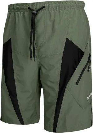 Santic Men's Bike Shorts Loose-Fit Softshell Mountain Bike with Padded Cycling Shorts MTB Bicycle Trail Shorts