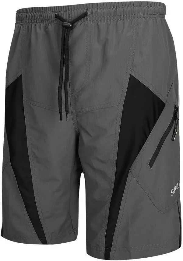Santic Men's Bike Shorts Loose-Fit Softshell Mountain Bike with Padded Cycling Shorts MTB Bicycle Trail Shorts