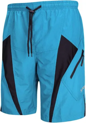 Santic Men's Bike Shorts Loose-Fit Softshell Mountain Bike with Padded Cycling Shorts MTB Bicycle Trail Shorts
