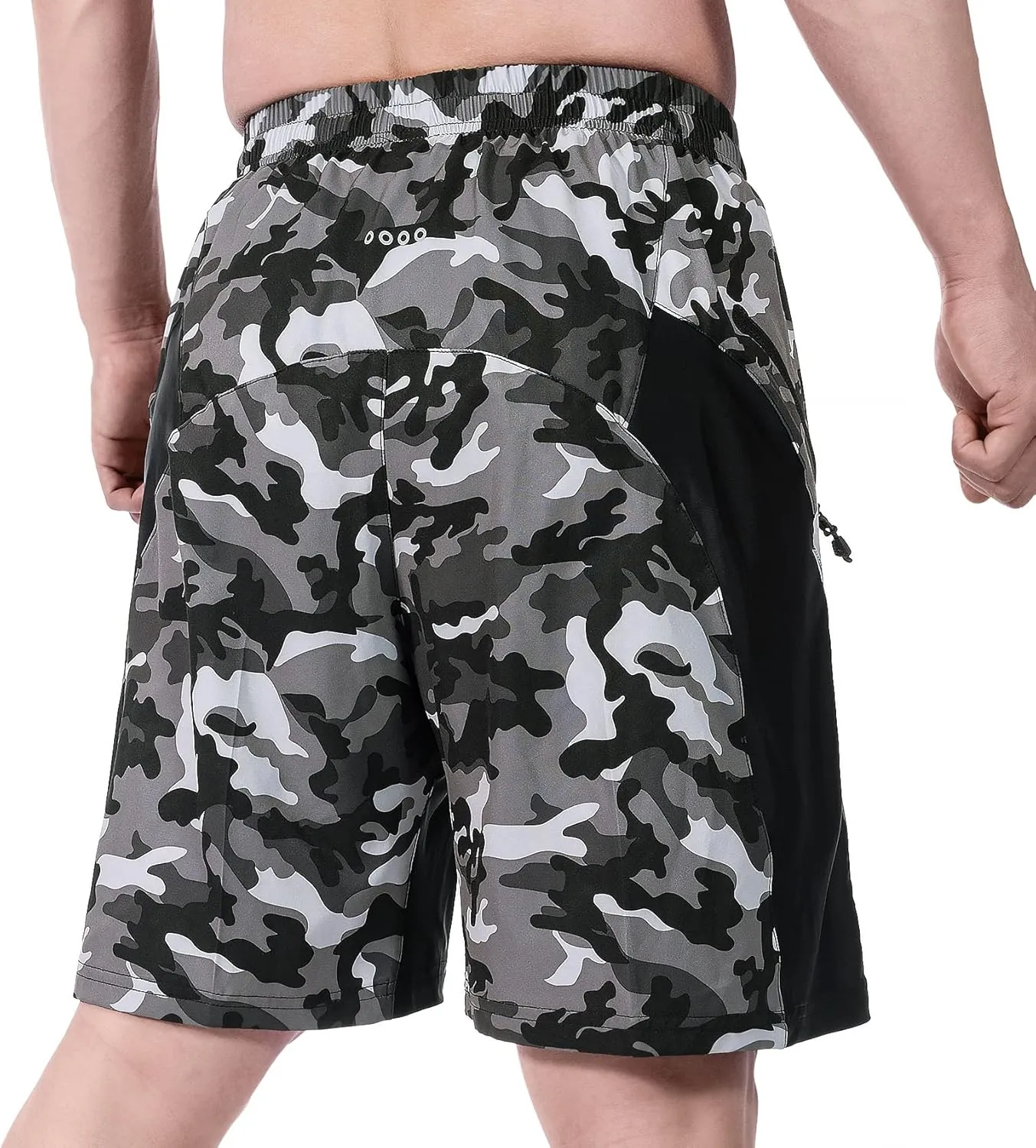 Santic Men's Bike Shorts Loose-Fit Softshell Mountain Bike with Padded Cycling Shorts MTB Bicycle Trail Shorts