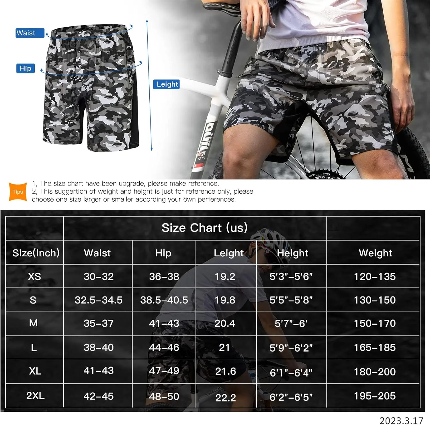 Santic Men's Bike Shorts Loose-Fit Softshell Mountain Bike with Padded Cycling Shorts MTB Bicycle Trail Shorts
