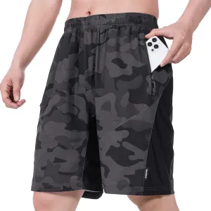 Santic Men's Bike Shorts Loose-Fit Softshell Mountain Bike with Padded Cycling Shorts MTB Bicycle Trail Shorts