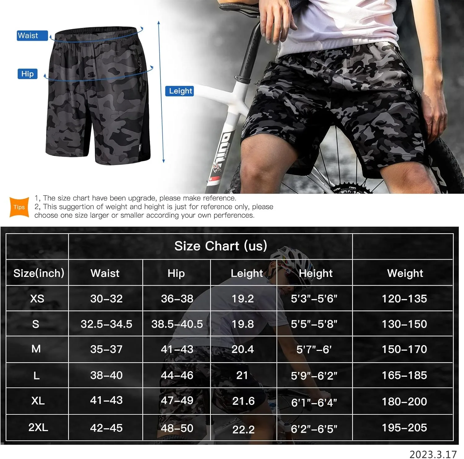 Santic Men's Bike Shorts Loose-Fit Softshell Mountain Bike with Padded Cycling Shorts MTB Bicycle Trail Shorts
