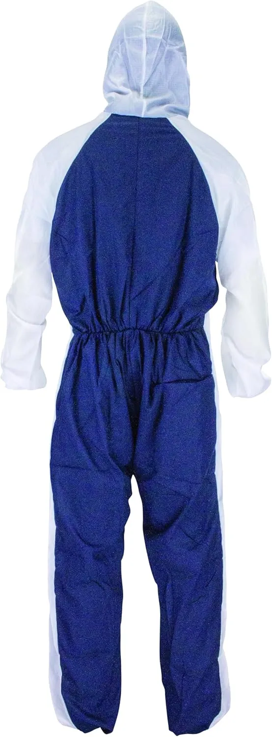 SAS Safety Corp Moonsuit Nylon and Cotton Coverall | Machine Washable Full Pullover with Hood Work Coveralls | Full Zipper Front, Elastic Waist with Pockets for Painting, Automotive, Factory (Medium)