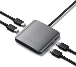 Satechi USB-C Hub: 4-in-1 with 100W Pass-Through & 10Gbps USB 3.2 for MacBook, iPad, iPhone, Surface, Chromebook & More