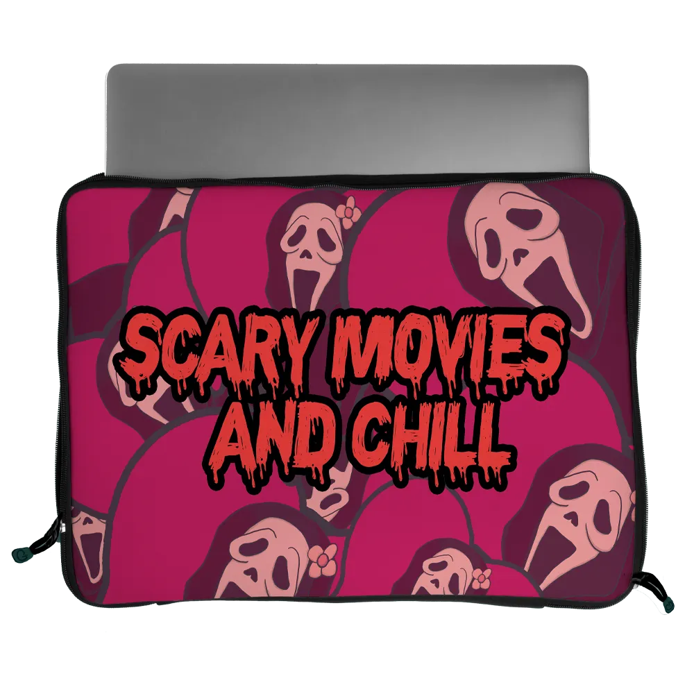 Scary Movies and Chill Strapped Laptop Sleeve