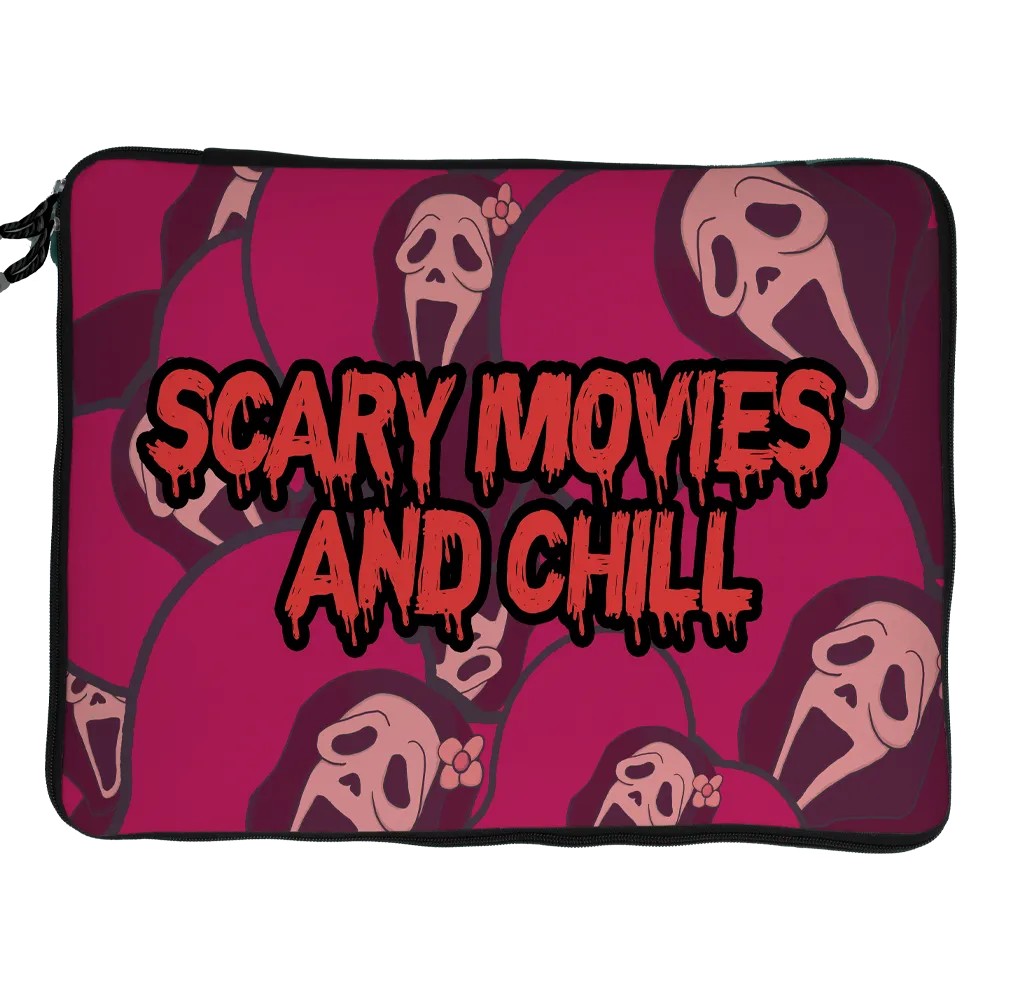 Scary Movies and Chill Strapped Laptop Sleeve