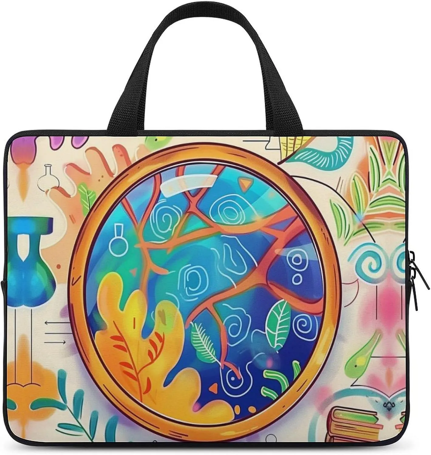 Science Exploration Poster Laptop Bag Laptop Case Computer Messenger Bag with Adjustable Shoulder Strap