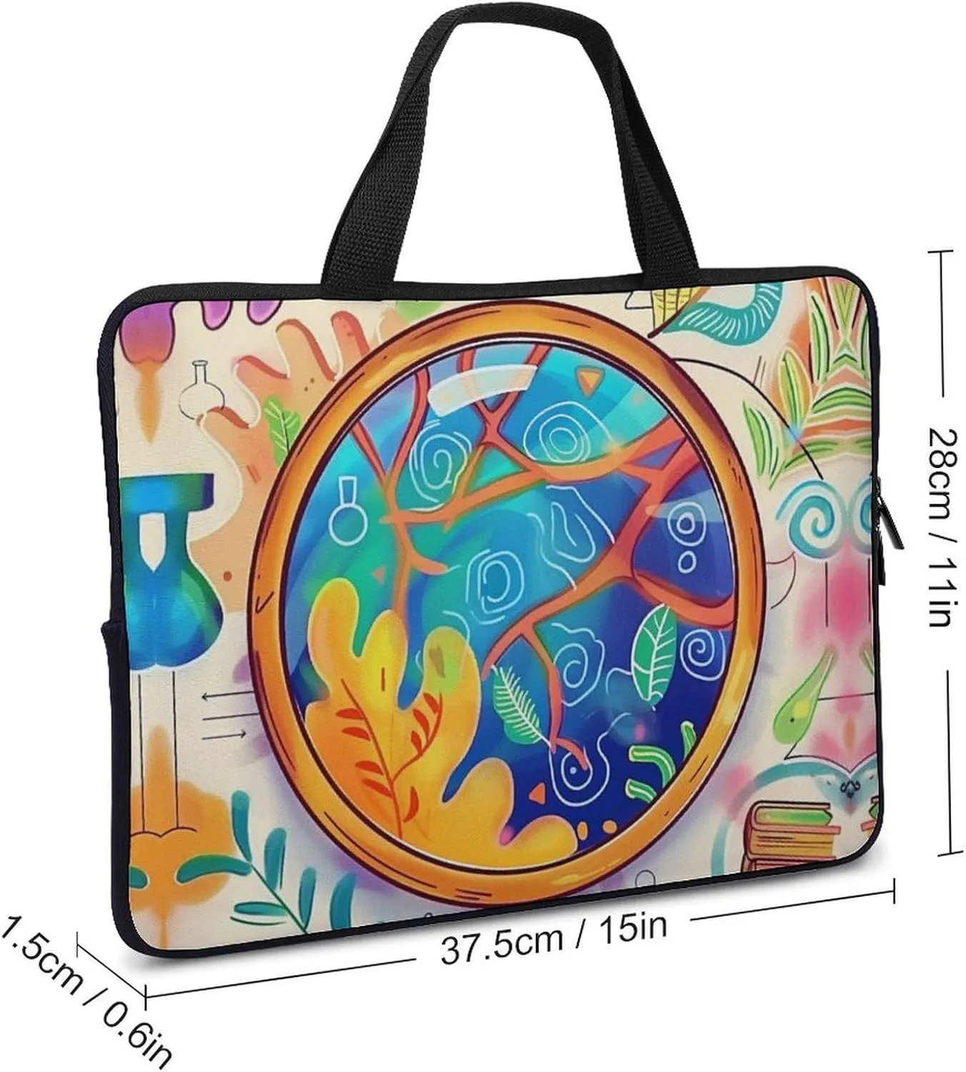 Science Exploration Poster Laptop Bag Laptop Case Computer Messenger Bag with Adjustable Shoulder Strap