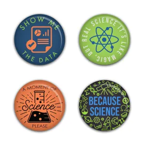 Science Slogans Pin Set