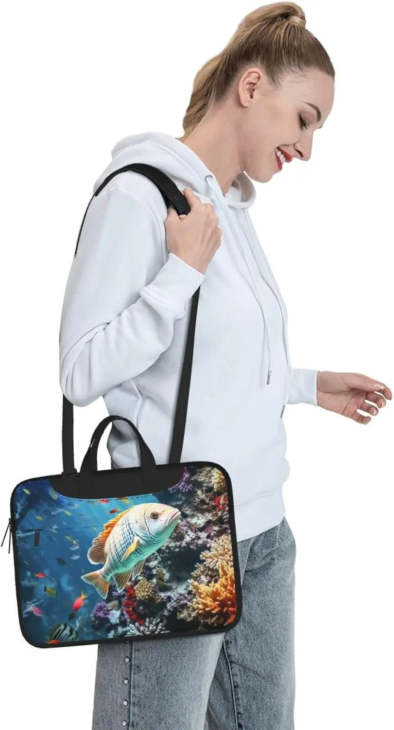 Seabed underwater fish Laptop Bag for Women Men 15.6" Computer Sleeve Business Travel Briefcase Messenger Bag