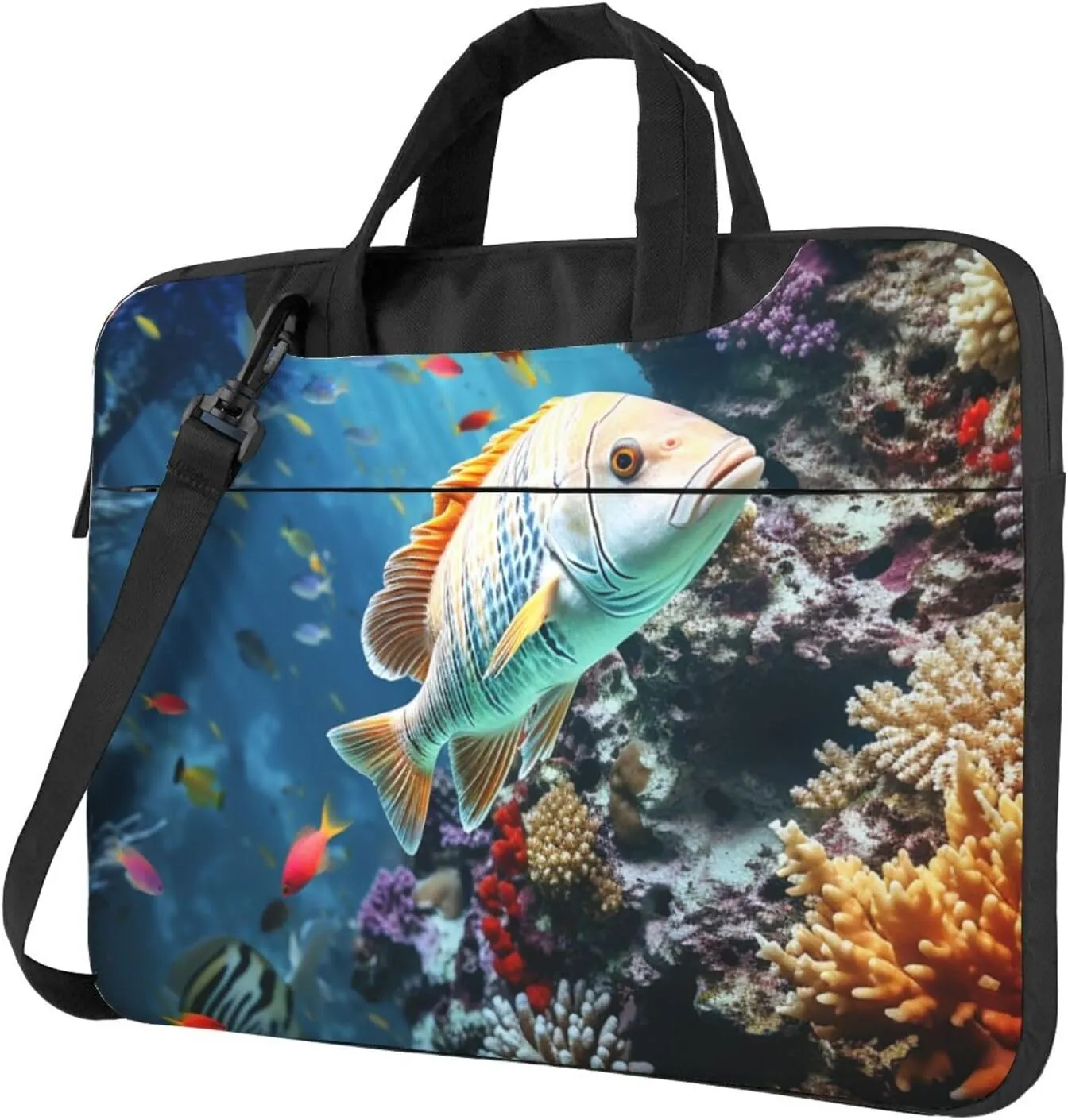 Seabed underwater fish Laptop Bag for Women Men 15.6" Computer Sleeve Business Travel Briefcase Messenger Bag