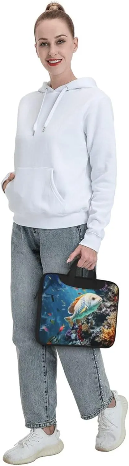 Seabed underwater fish Laptop Bag for Women Men 15.6" Computer Sleeve Business Travel Briefcase Messenger Bag