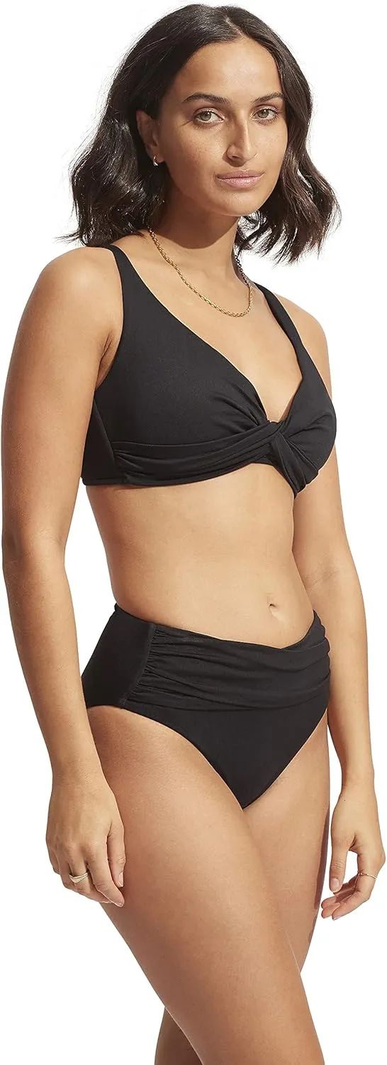 Seafolly Women's High Waist Wrap Front Bikini Bottom Swimsuit