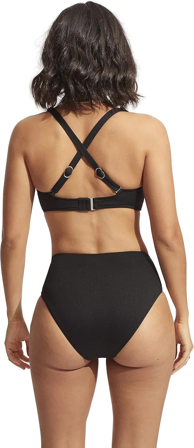 Seafolly Women's High Waist Wrap Front Bikini Bottom Swimsuit