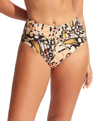 Seafolly Women's High Waisted Hi Legline Bikini Bottom Swimsuit