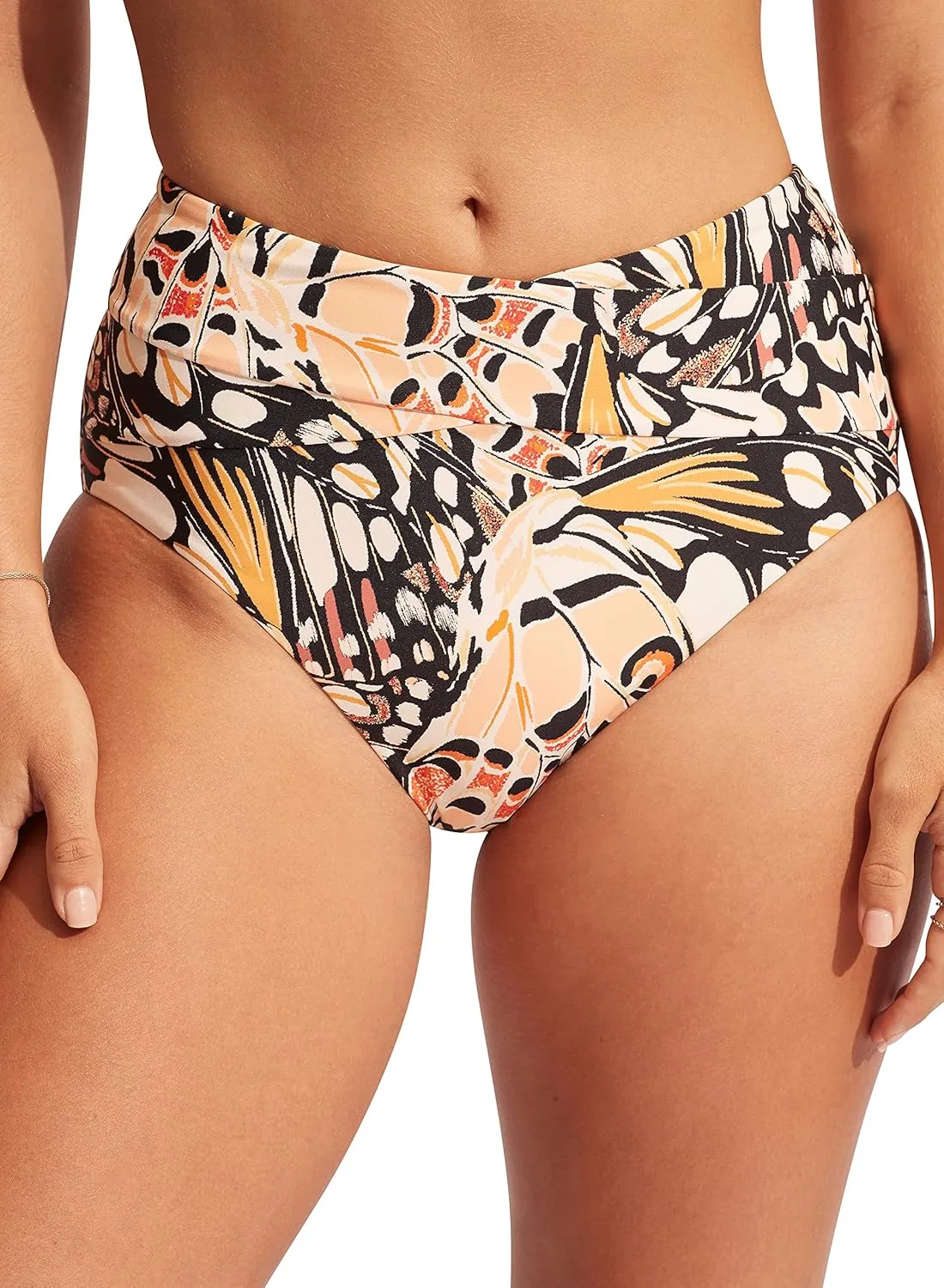 Seafolly Women's High Waisted Hi Legline Bikini Bottom Swimsuit