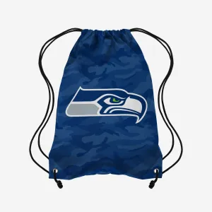 Seattle Seahawks Big Logo Camo Drawstring Backpack