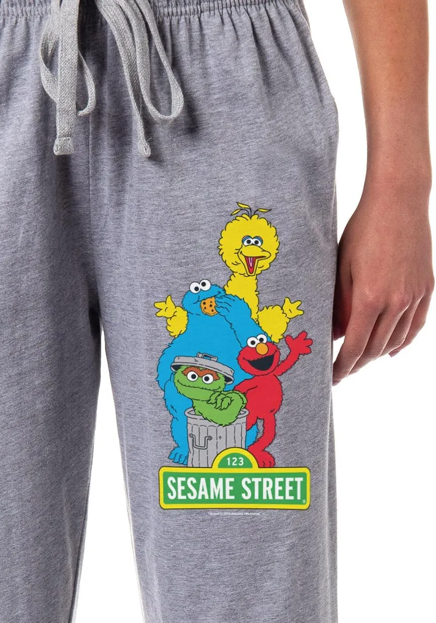 Sesame Street Women's Elmo And Friends Cookie Monster Oscar Big Bird Sleep Pajama Pants