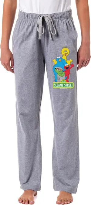 Sesame Street Women's Elmo And Friends Cookie Monster Oscar Big Bird Sleep Pajama Pants