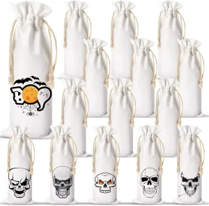 Shappy Sublimation Wine Bag Reusable Canvas Wine Bags with Drawstrings for DIY Wedding Nurse Graduation Physician Assistant Gifts Birthday Anniversary Present Law Student(30 Pieces)