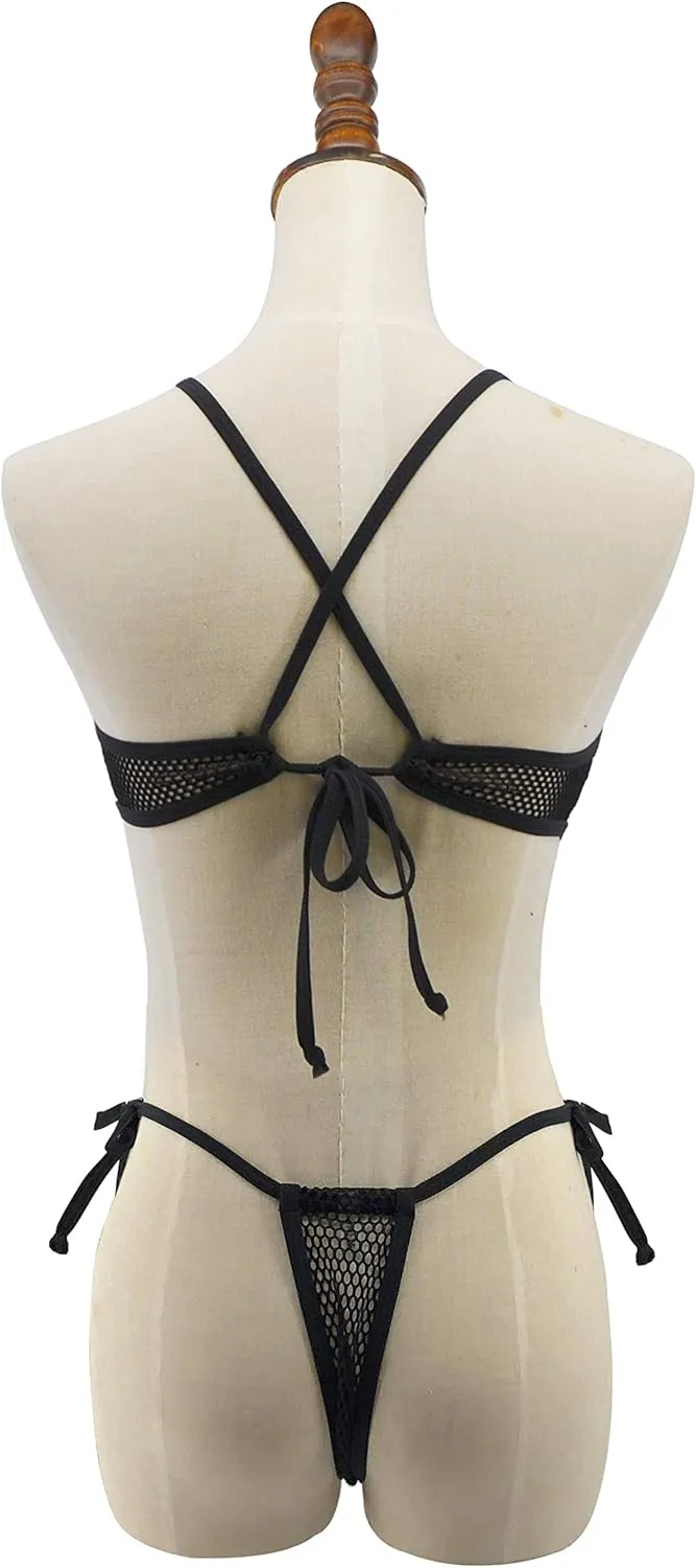SHERRYLO Sheer Micro Bikini See Through Extreme Bikinis Slutty Thong Bathing Suit for Women Sexy Exotic See Thru Swimsuit