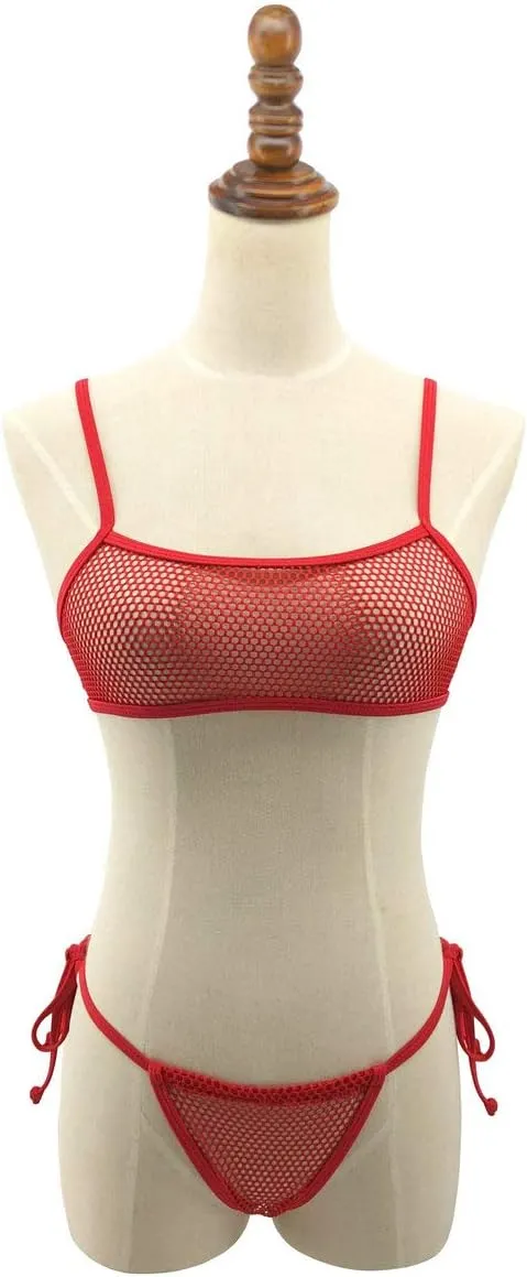 SHERRYLO Sheer Micro Bikini See Through Extreme Bikinis Slutty Thong Bathing Suit for Women Sexy Exotic See Thru Swimsuit