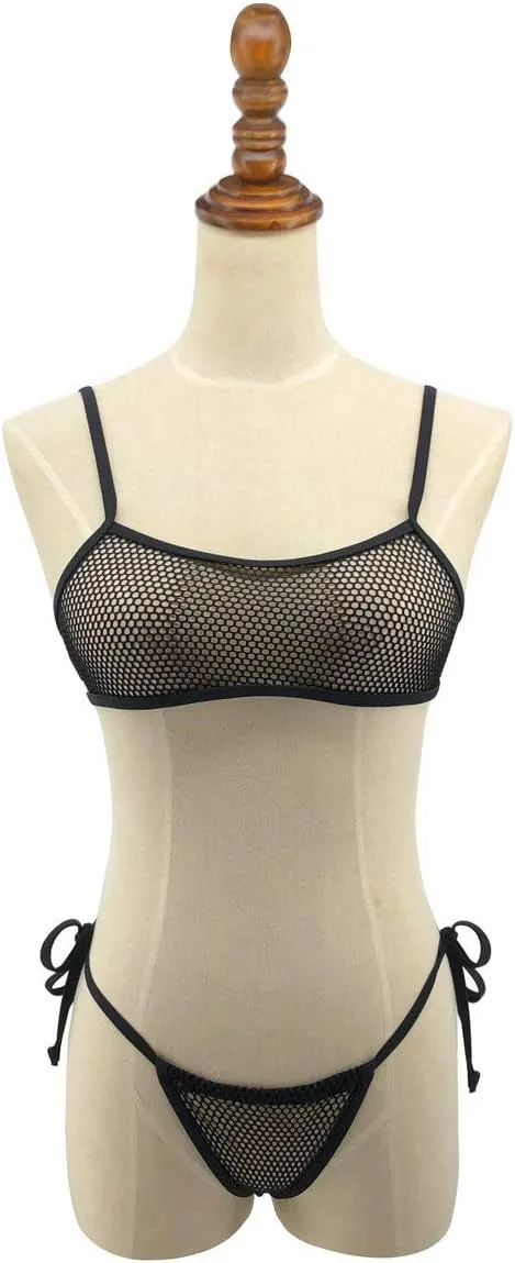 SHERRYLO Sheer Micro Bikini See Through Extreme Bikinis Slutty Thong Bathing Suit for Women Sexy Exotic See Thru Swimsuit