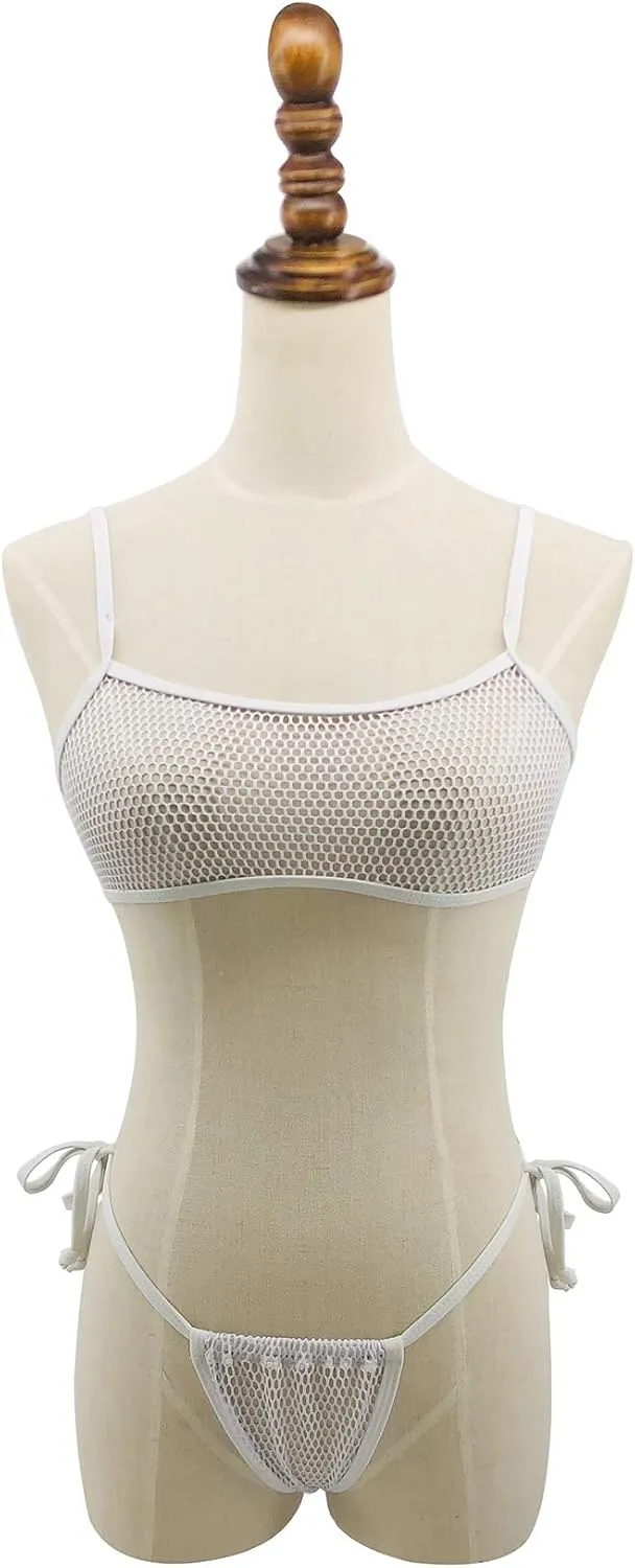 SHERRYLO Sheer Micro Bikini See Through Extreme Bikinis Slutty Thong Bathing Suit for Women Sexy Exotic See Thru Swimsuit