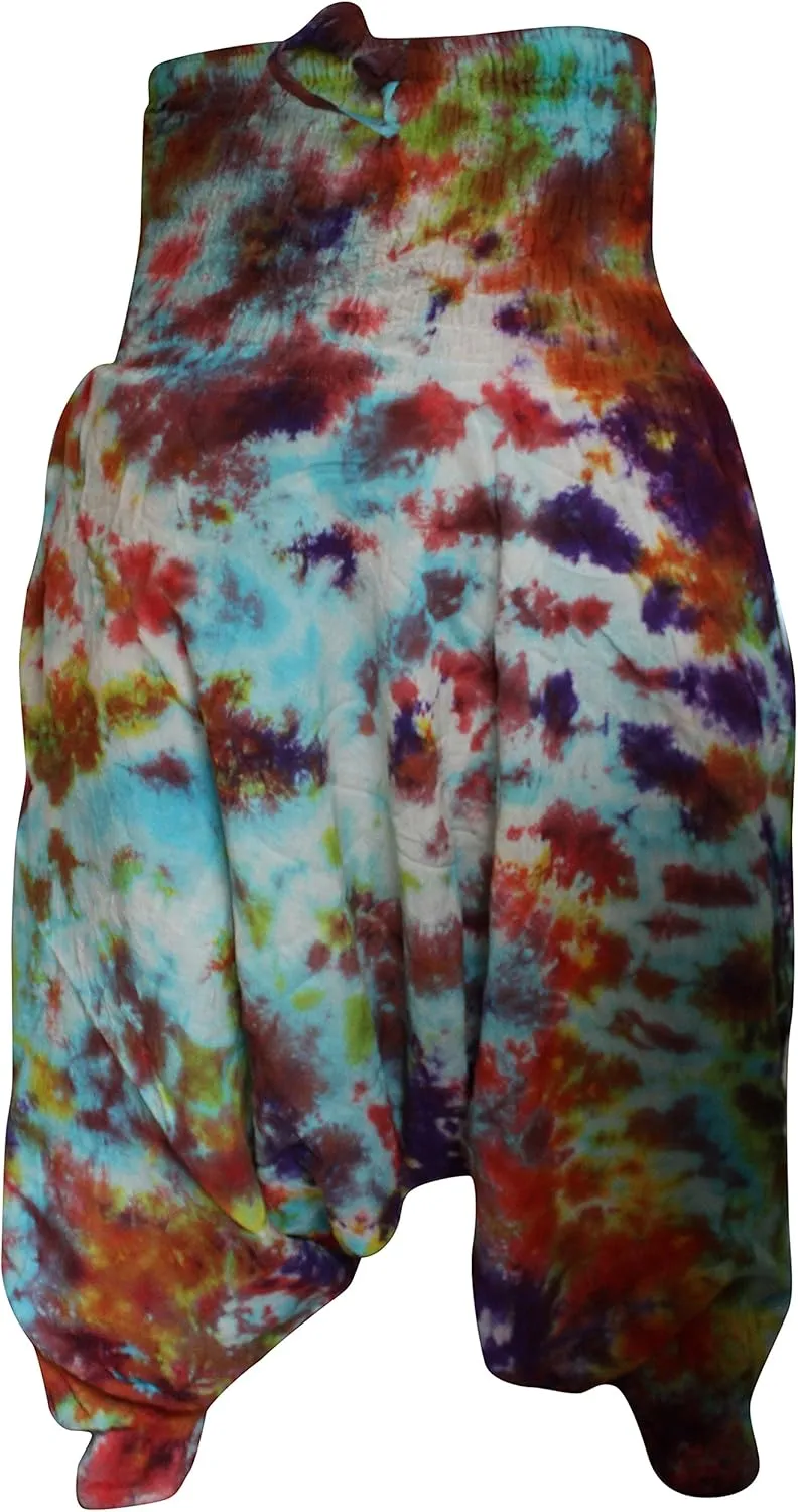 Shopoholic Fashion Tie Dye Colorful Hippy Boho Loose Fit Baggy Harem Pants