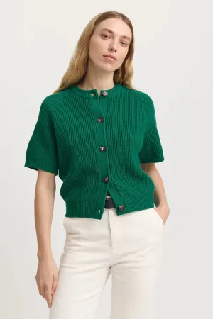 SHORT SLEEVE CARDIGAN | Lush Green
