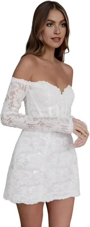 Short Wedding Dresses for Bride Beach Lace Strapless Tulle Applique Boho Mini Bridal Dress for Bride
