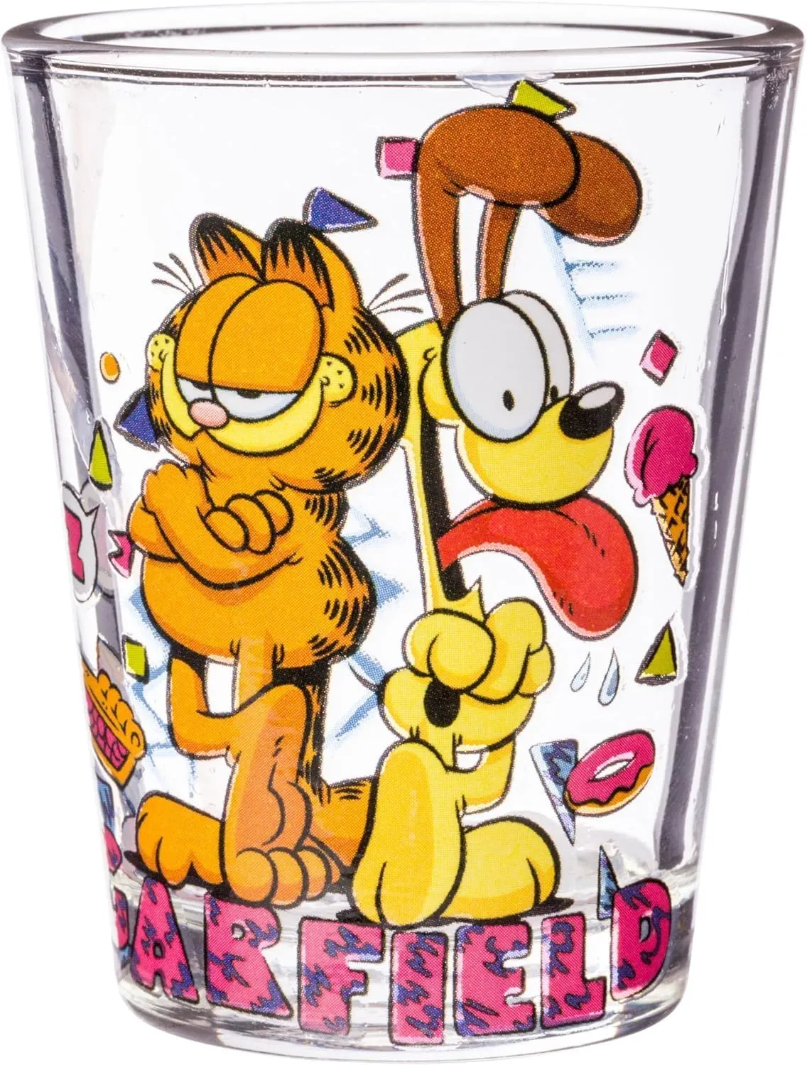 Silver Buffalo Garfield and Odie 4 Pack Mini Glass Set, 1.5 Ounces