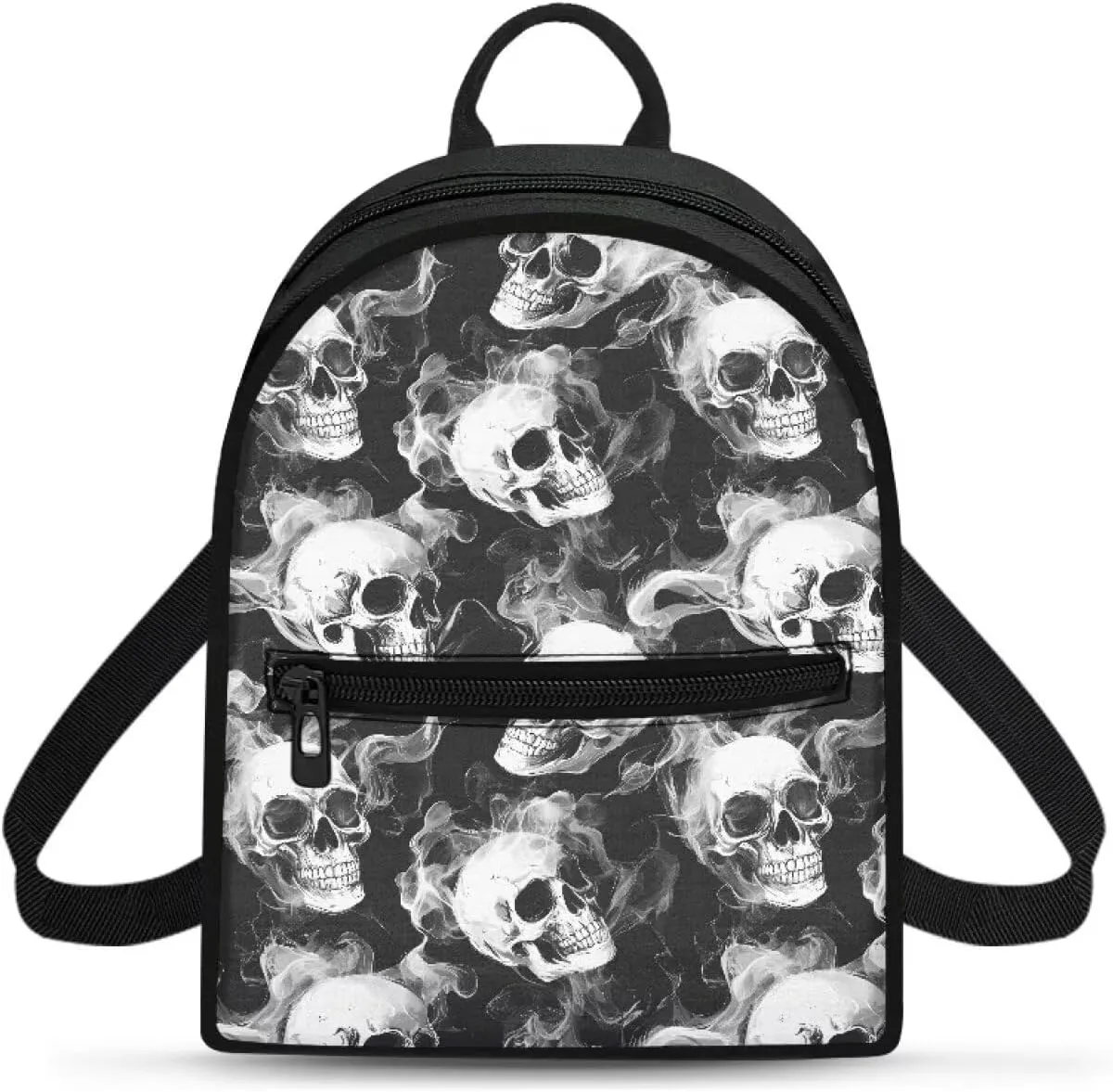 Skull Smoke Unisex's Stylish Mini Backpack Purse Small Casual Daypack Cute Shoulder Bag Purse for Women Casual Daypack for Beach Holidays or Weekend Outings
