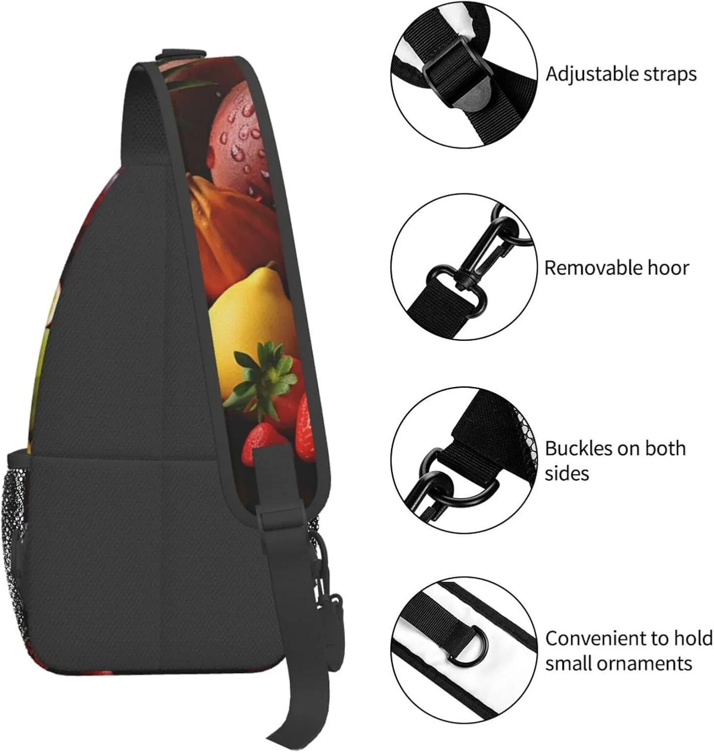 Sling Bag for Men Women Crossbody Backpack Exotic fruits Crossbody Bag Chest Bag for Travel Sport