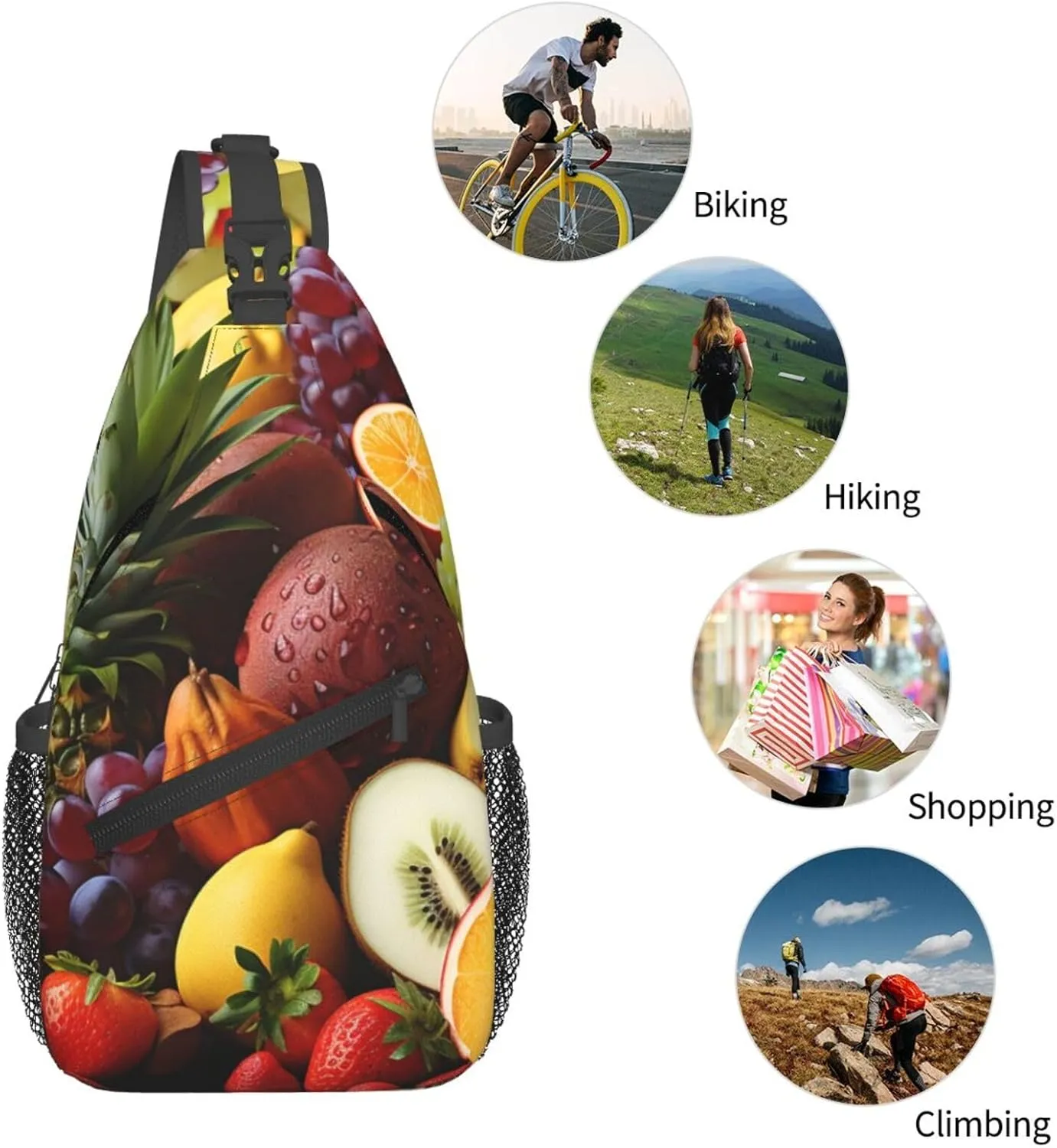 Sling Bag for Men Women Crossbody Backpack Exotic fruits Crossbody Bag Chest Bag for Travel Sport