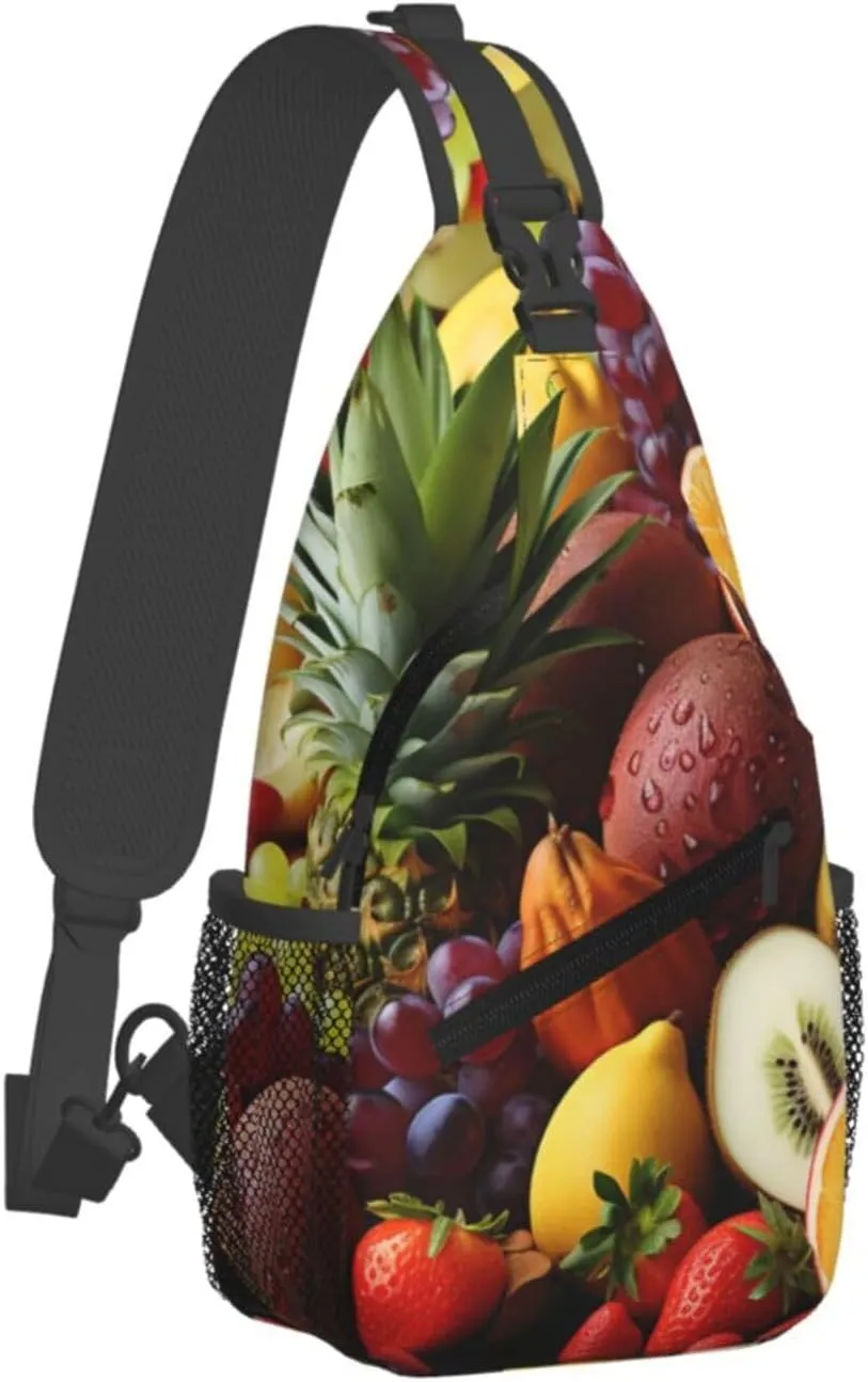 Sling Bag for Men Women Crossbody Backpack Exotic fruits Crossbody Bag Chest Bag for Travel Sport