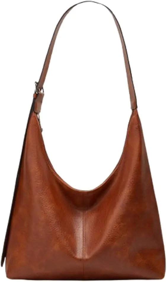 Slouchy PU Leather Hobo Bags Women Trendy Shoulder Bag Crescent Satchels Crossbody Purse Cute Travel Work Tote Handbag