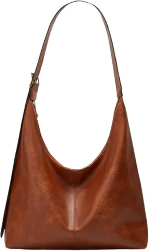 Slouchy PU Leather Hobo Bags Women Trendy Shoulder Bag Crescent Satchels Crossbody Purse Cute Travel Work Tote Handbag