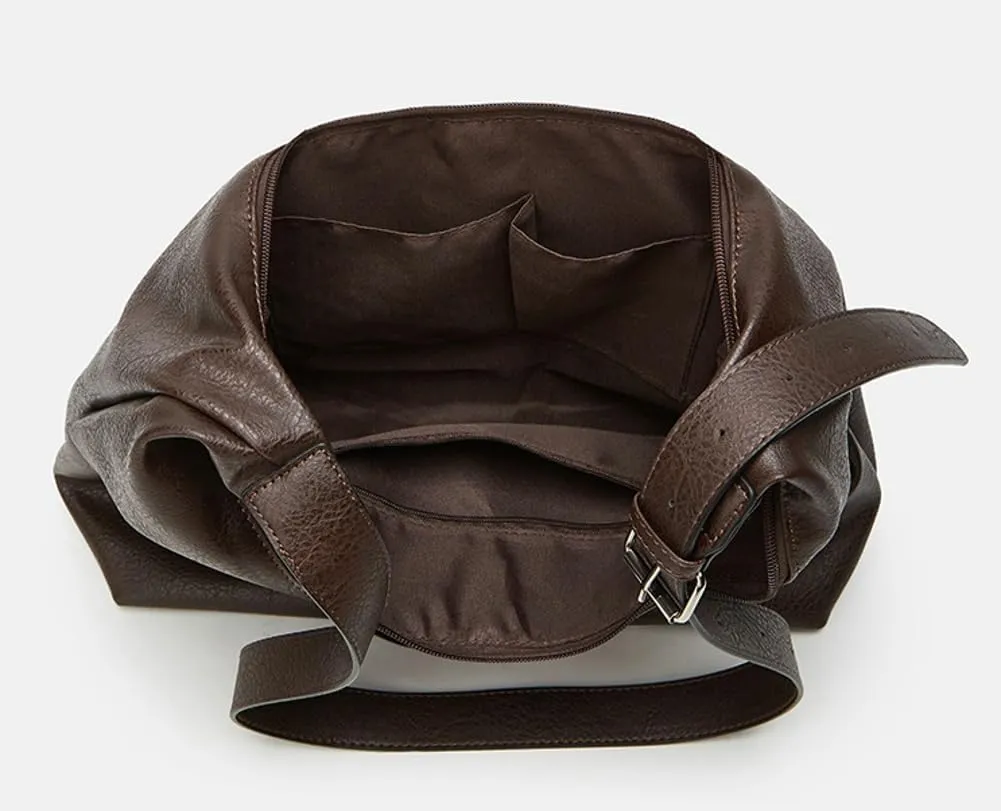 Slouchy PU Leather Hobo Bags Women Trendy Shoulder Bag Crescent Satchels Crossbody Purse Cute Travel Work Tote Handbag