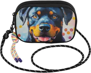 Small Crossbody Bags Dog Portrait Dots Colorful for Women Cell Phone Purses Shoulder Bag Handbag with Adjustable Strap