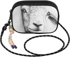 Small Crossbody Bags Funny Sheep Peeking for Women Cell Phone Purses Shoulder Bag Handbag with Adjustable Strap